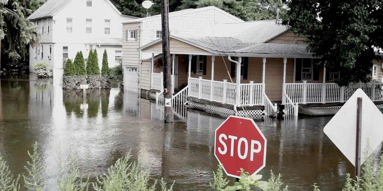 flooded neighborhood