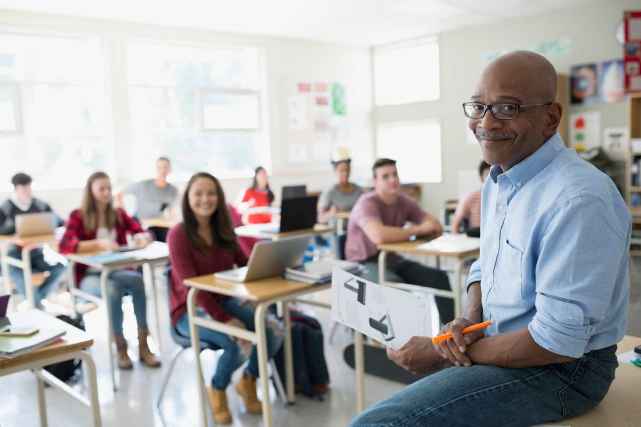 Michigan Anchor Bay & Armada Area School Districts Teacher and students in classroom