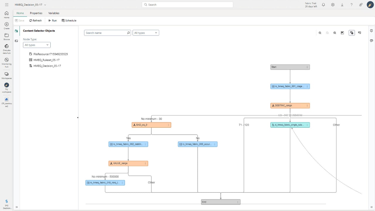 Screenshot of SAS Decision Builder Add Decisioning Logic