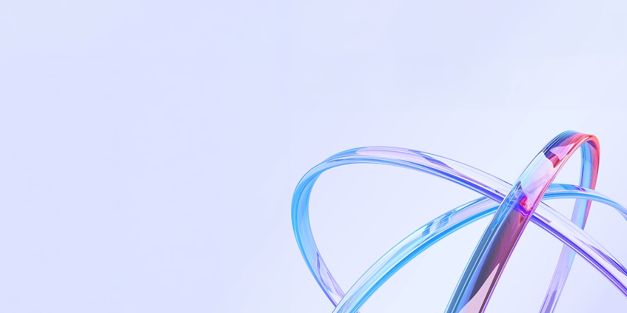 Abstract blue and pink glass lines