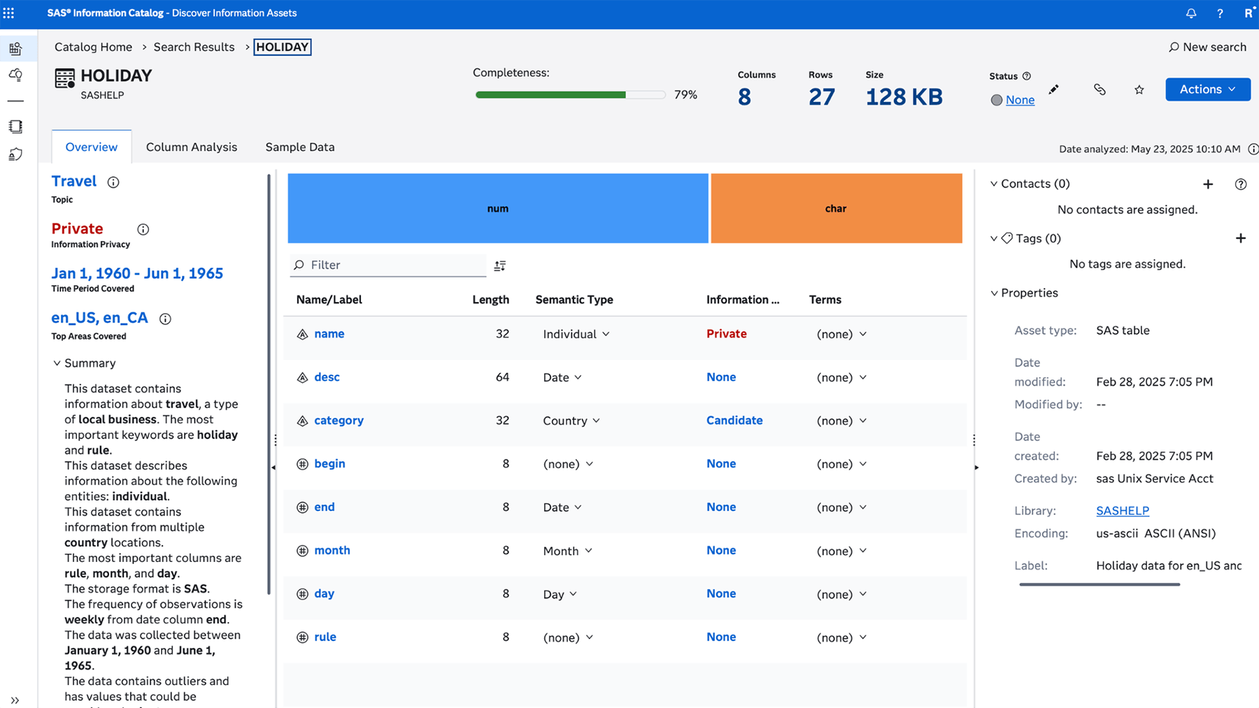 SAS Information Governance enterprise grade screenshot